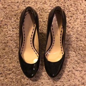 Black Enzo Angiolini patent heels